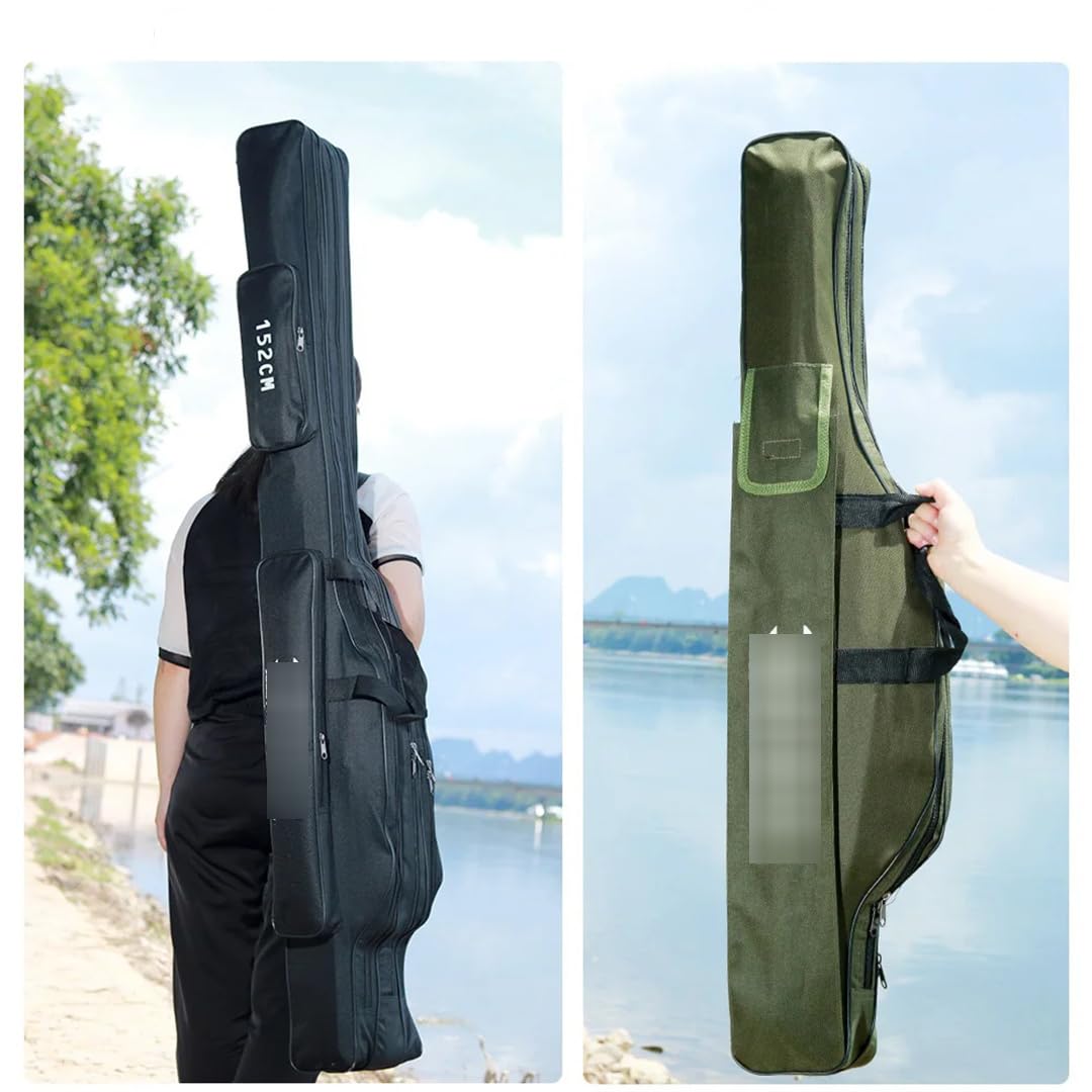 Suwequest 60/100/122/150/152/180CM plegable tela Oxford bolsa de pesca bolsa de almacenamiento para pesca, 182cm 3 Layer Black