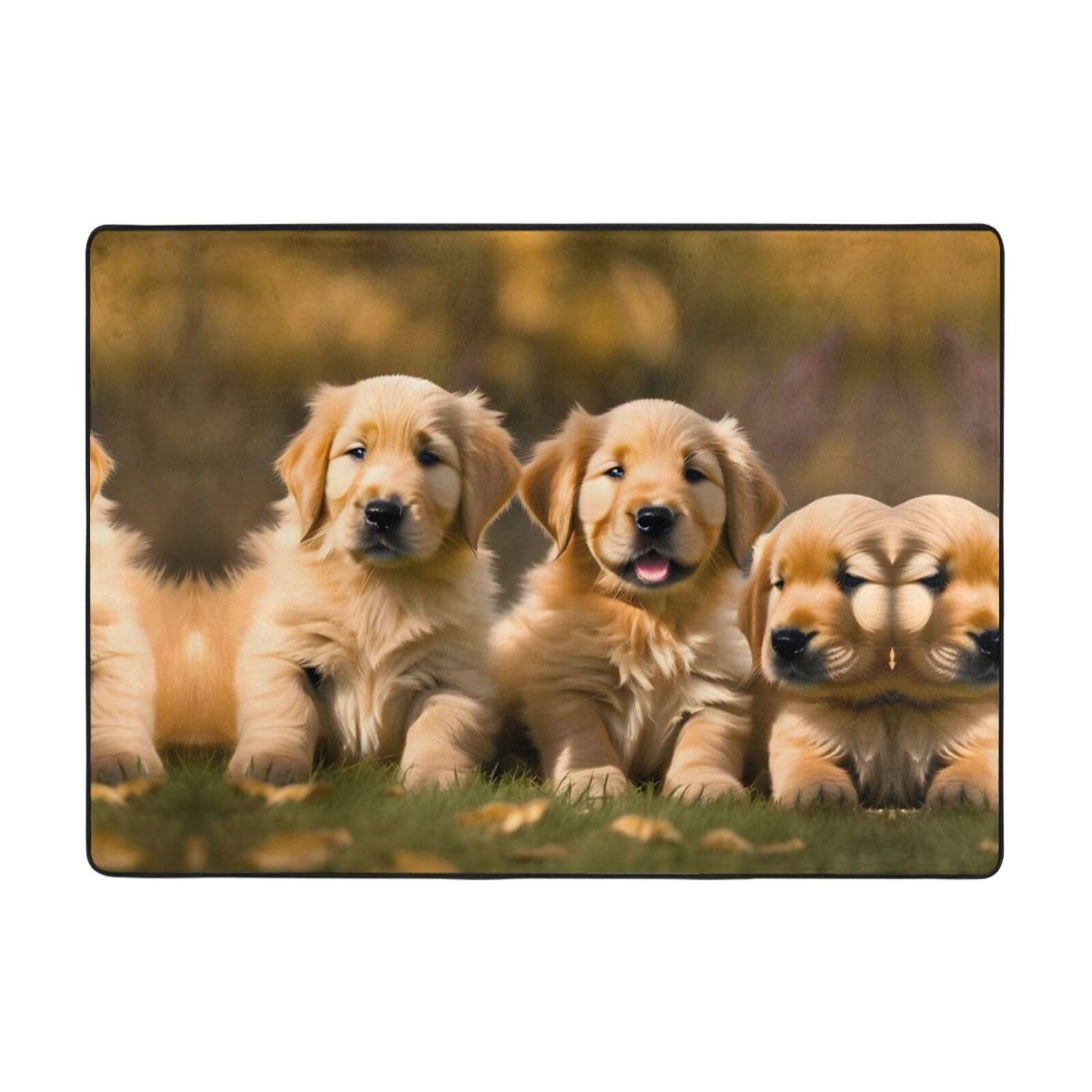 Tapis Golden Retriever lavable et antidérapant pour salon et chambre