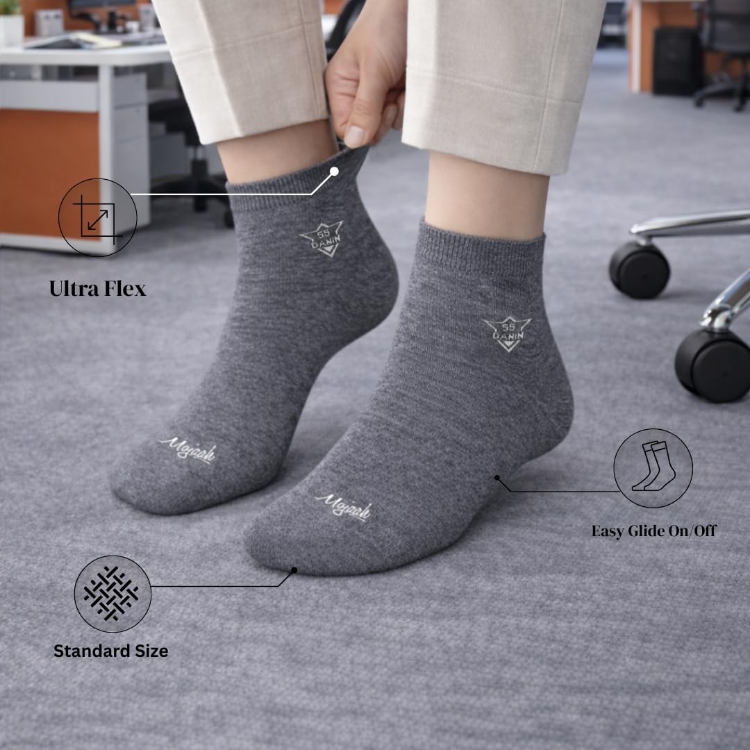 Mojaah Essentials Unisex Fine Cotton Casual Ankle Socks (Pack of 5, Multicolor) | Sweat Absorbent, Moisture Wicking, Ultra Soft, Breathable & Stretchable | Socks for Men & Women 1
