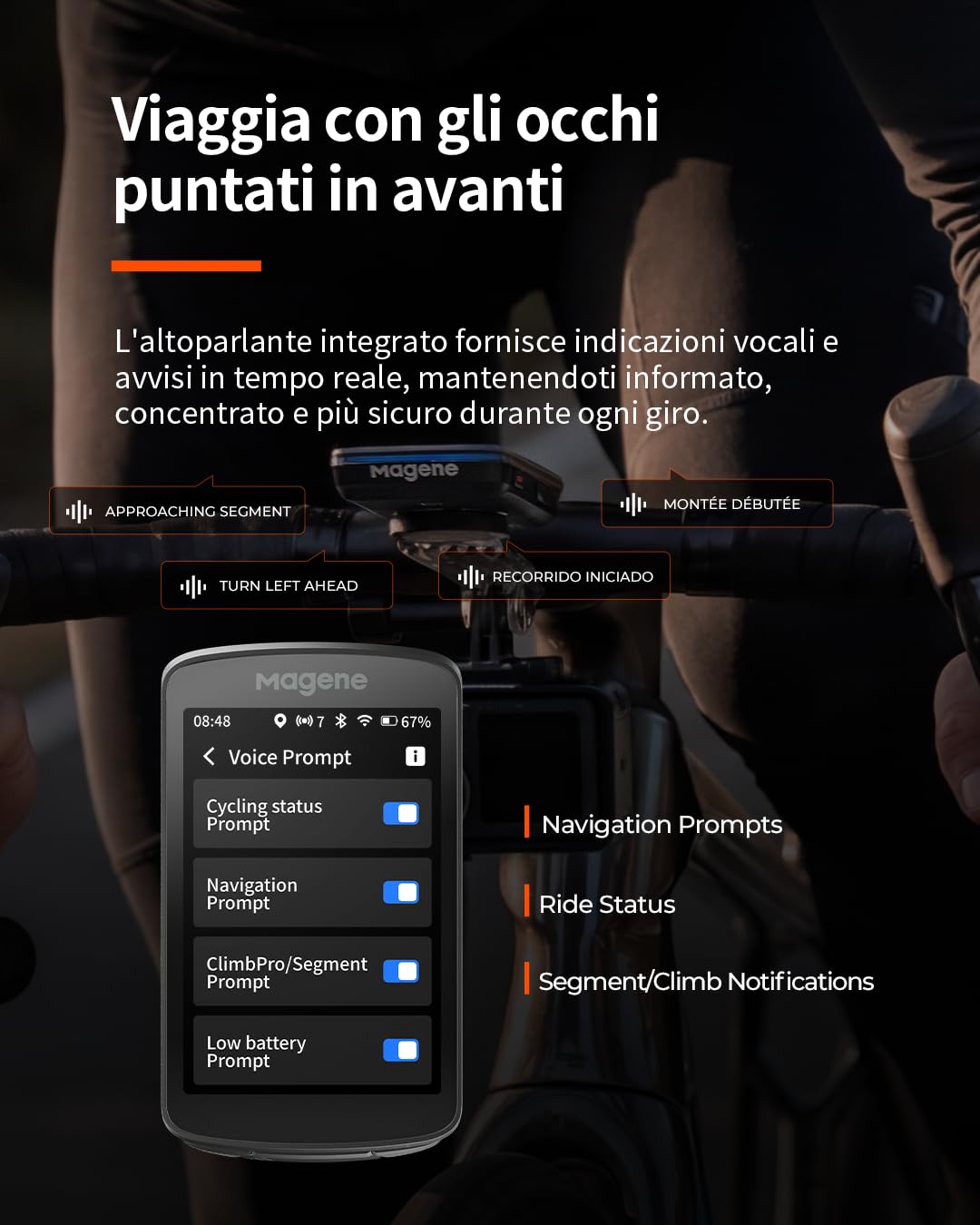 Magene C706 GPS Ciclocomputer Navigazione Cartografica Touchscreen 3,3" Dual-Band