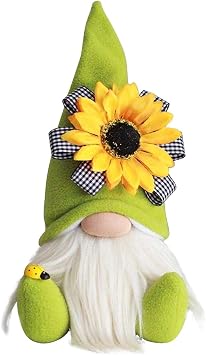 Gnome Plush Decorations for Home, Spring Summer Sunflower Gnome Decor,Faceless Plush Doll,Bee Gnomes Plush Decor,Faceless Doll for Home Office Festival Decor World Bee Day Tray Decor A