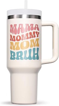 Gifts for Mom, Mothers Day Gifts from Daughter Son, 40 OZ Tumbler Best Birthday Gifts for Mama, Mother-in-Law, Wife, Mama to Be, Mommy Insulated Cup with Handle New Mom Gift for Wife from Husband