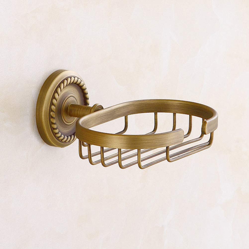 Jabonera Jabonera de Pared, jabonera con Drenaje, jabonera de Estilo Vintage de latón Macizo for baño o Ducha, jabonera for Pared