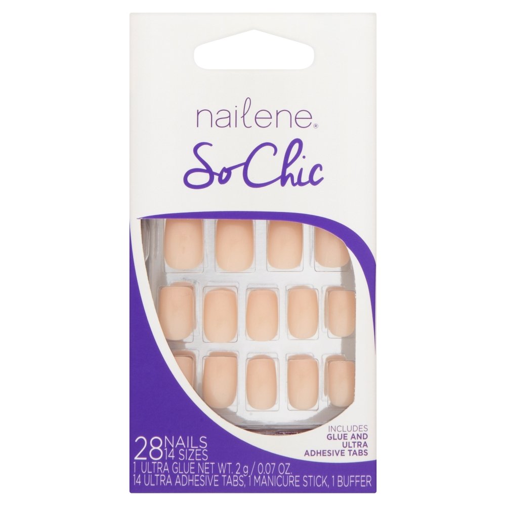 naileneSo Chic Nude High Gloss Flase Nails, 28 Nails