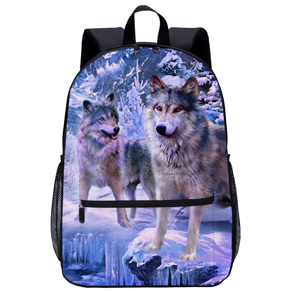 Rucksack Für Kinder & Teenager – Mit Coolen Wolf-Motiv, 40 X 28,5 X 17 Cm, Personalisierbar, Für Schule & Freizeit