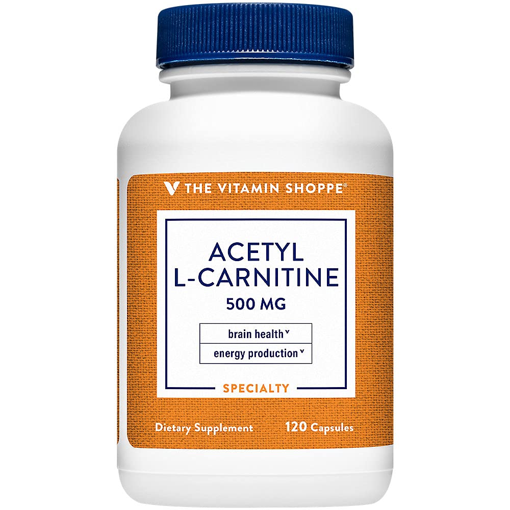 Acetyl-L-Carnitine 500mg – Supports Healthy Brain & Memory Function, Promotes Energy Production – Carnipure™ Offers Purest Form of L-Carnitine (120 Capsules) by The Vitamin Shoppe