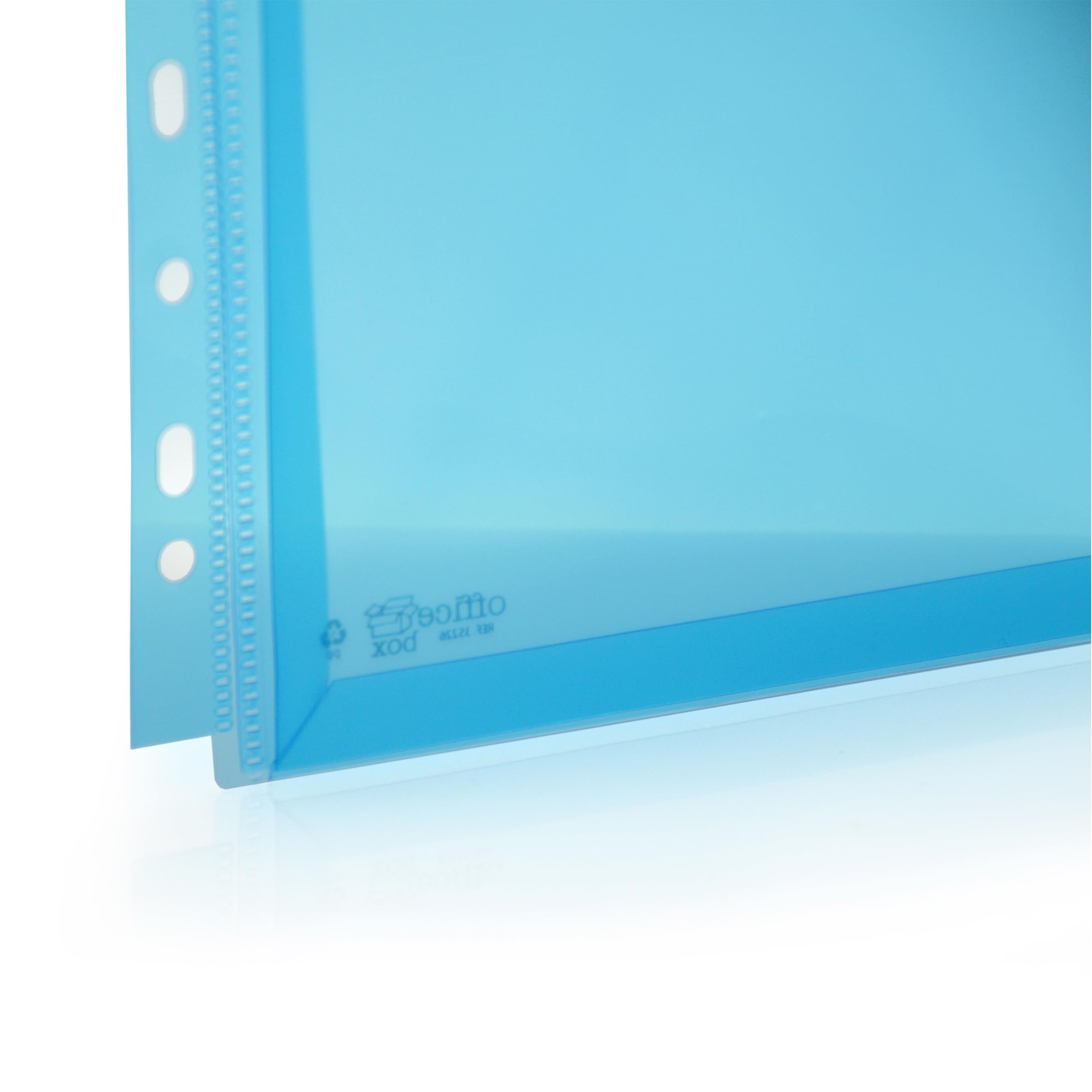 Pack 10 Dossier Bolsa para con fuelle de 2 cm de Gran capacidad y multitaladro para Archivar en anillas –Polipropileno 100% Reciclable de gran resistencia y Calidad by Office Box (Azul)