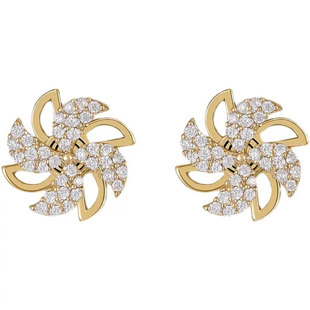 Vembley Pinwheel Studded Rotating Korean Stud Earrings For Girls And Women (B0C3D5K274) Amazon Price History, Amazon Price Tracker