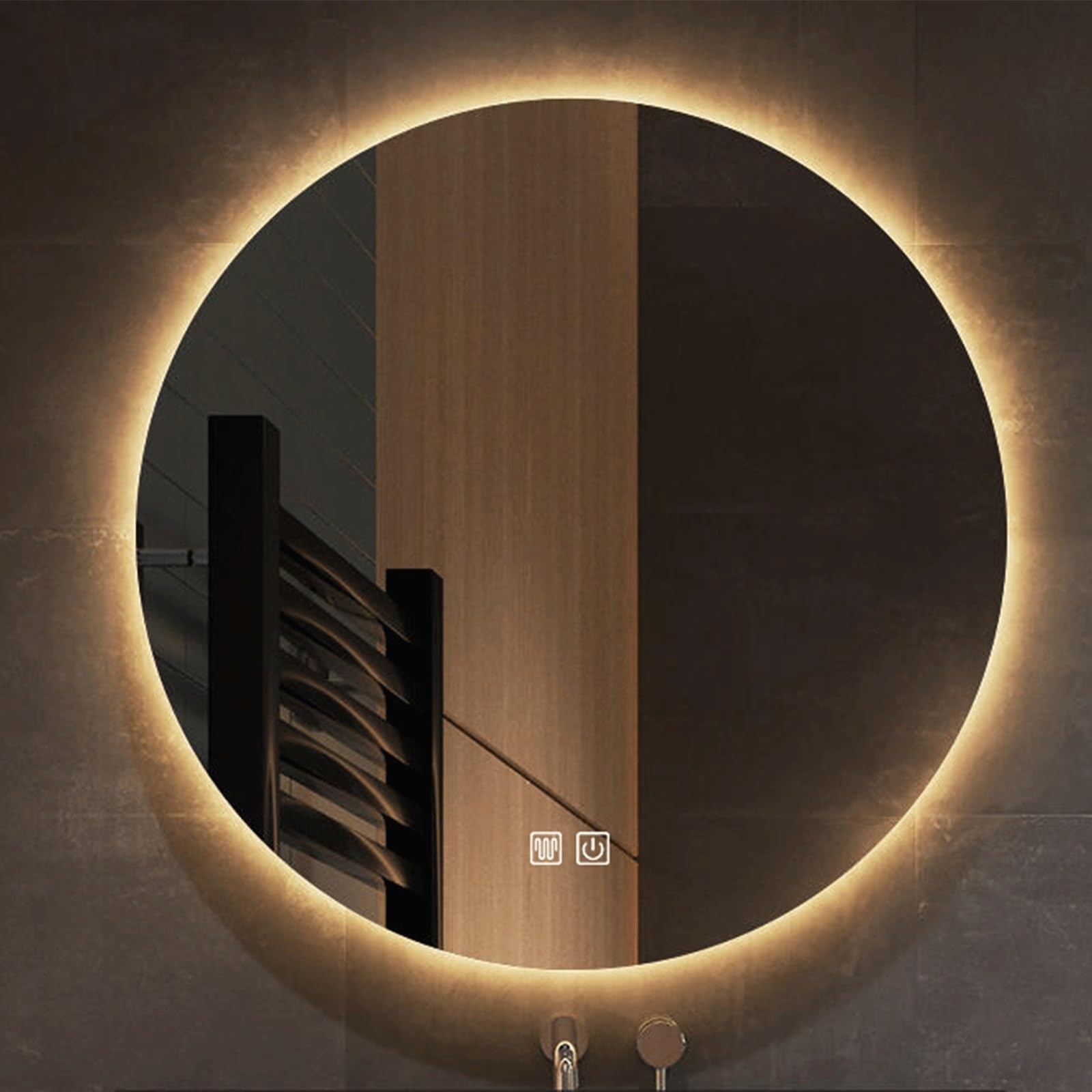 Miroir de toilette LED luxe lumière réglable 3 teintes