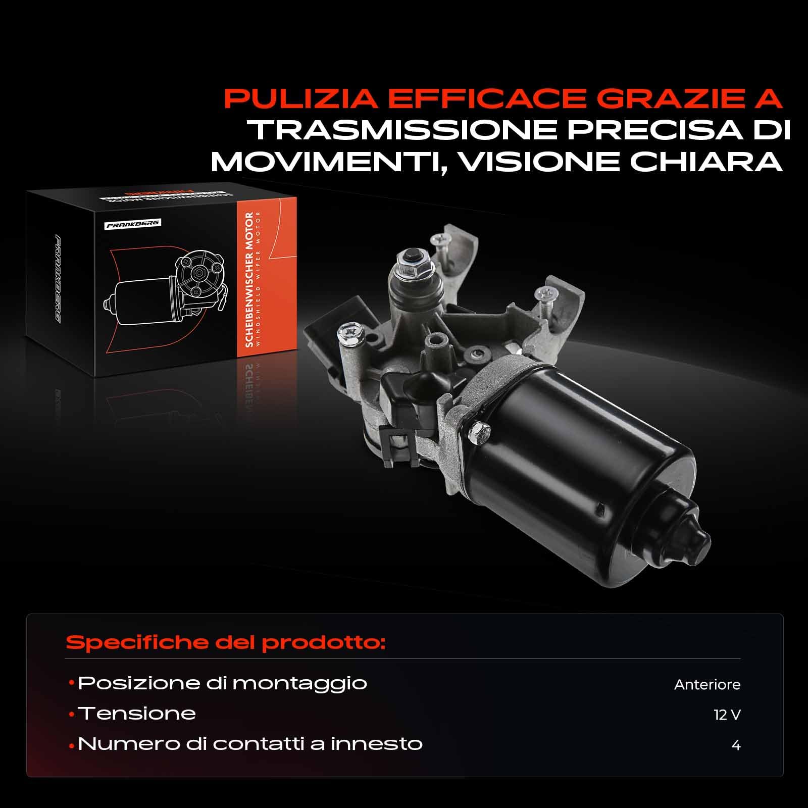 Frankberg Motore Tergicristallo Compatibile con Clio III BR0/1 CR0/1 1.2 16V 1.5 dCi 1.6 16V GT 1.6 16V 1.2 16V Hi-Flex 2.0 16V Spot 2.0 16V 2005-2014 Replace# 28800-9U10B,53567502