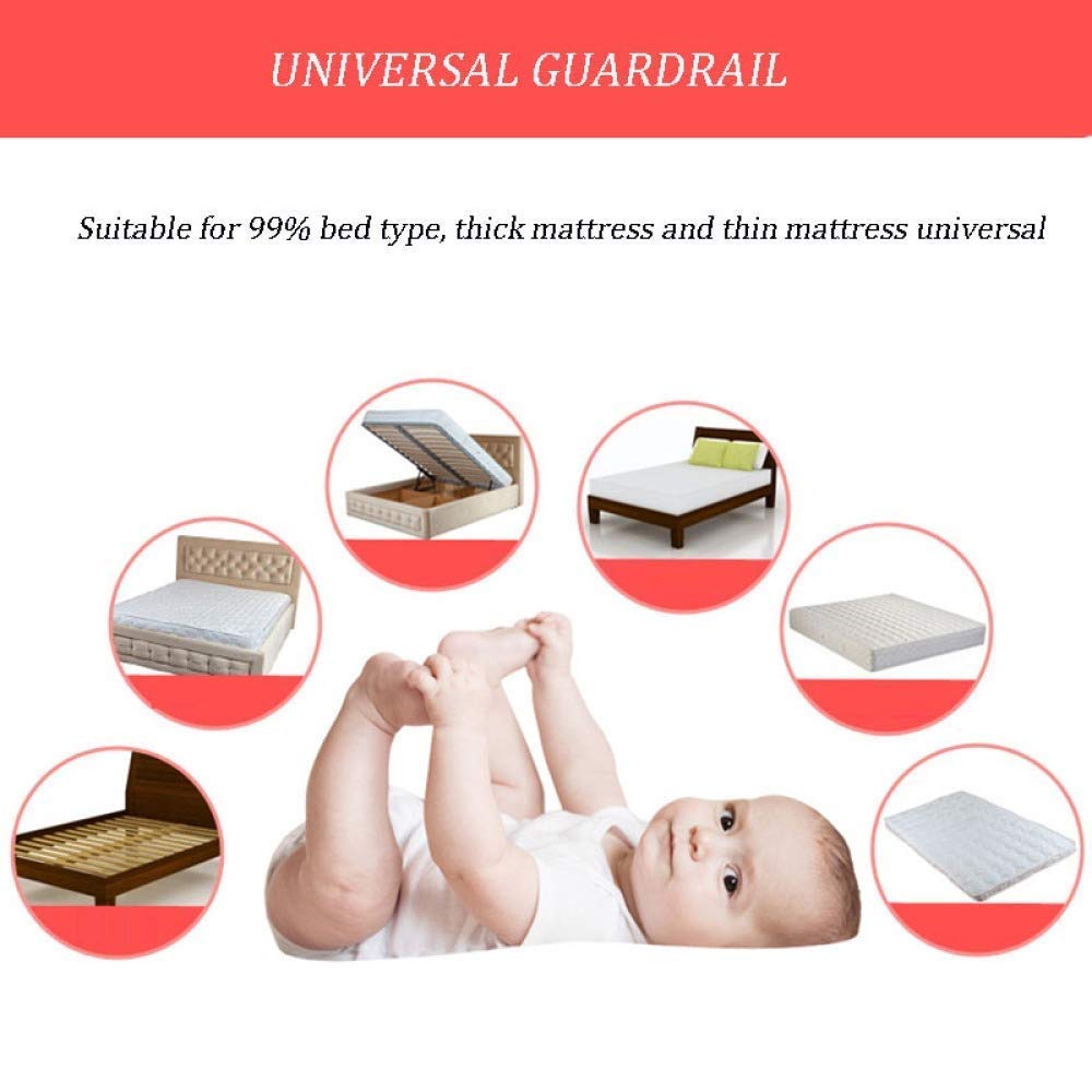 Valla de Seguridad para Cama, Valla anticaídas, Deflector Plegable Universal, Rosa, 2 m