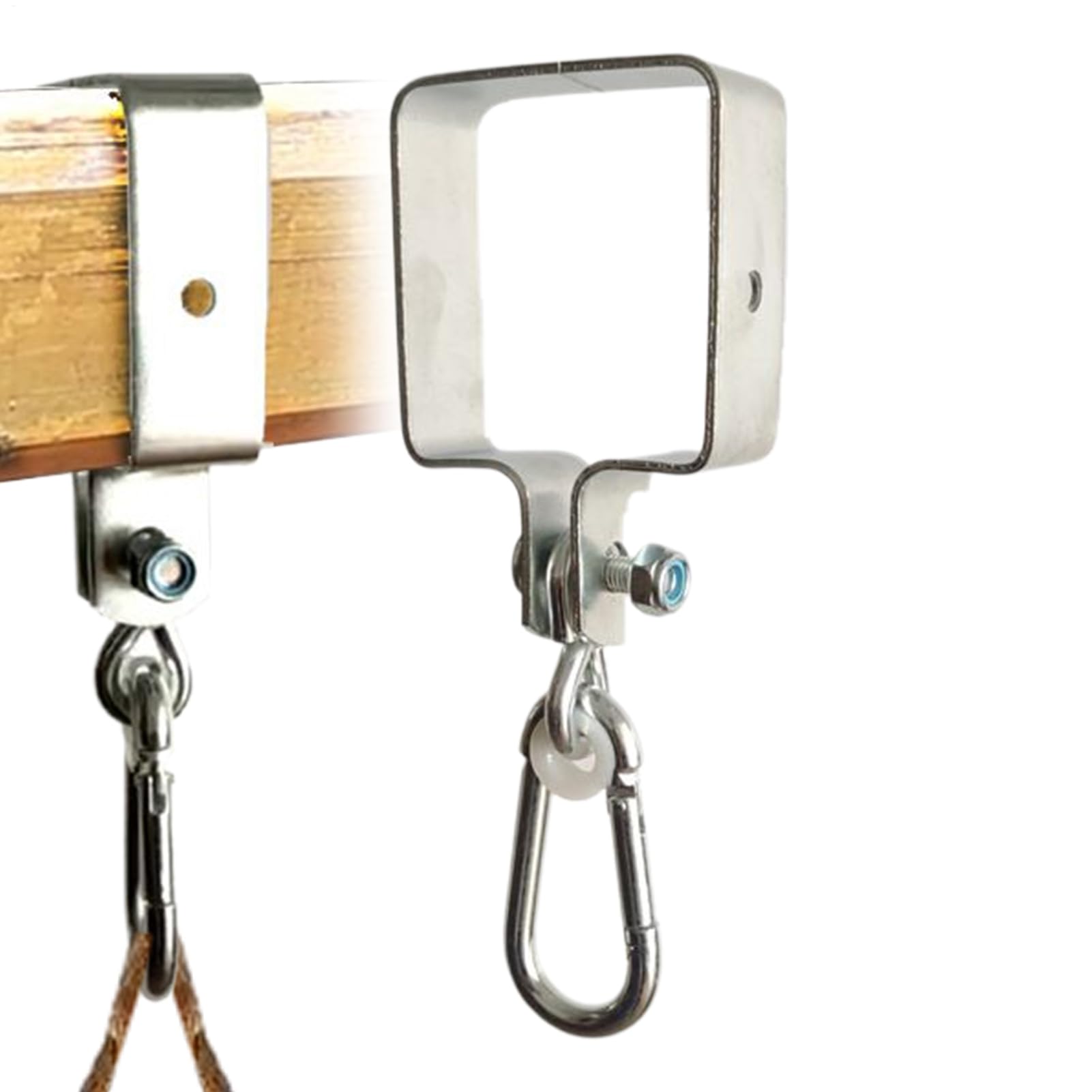 Swing Hooks | Garden Swing Set Hangers - Outdoor Galvanized Clamp, Hangable Chair Mounting Hardwares for Hammocks, Yoga Swings, Boxing Bag