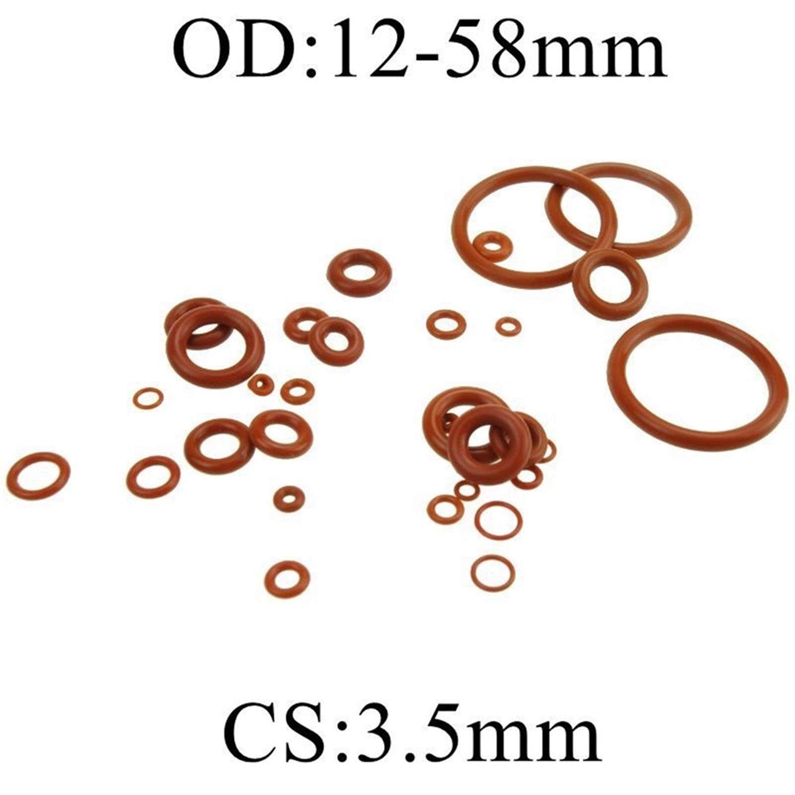 O Ring Seal Spesso colore rosso di 3.5mm guarnizione di tenuta OD 24/27/30/32/34/35mm O a forma di anelli, 31X24X3.5mm, 200Pcs