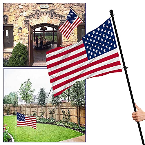 Zmtech Flag Pole - Upgraded Bracket, 6 Ft Stainless Steel Flag Poles For Outside House, Residential Or Commerical, Tangle Free Flag Pole Kit For American Flag (Without Flag, Black) #TOP7