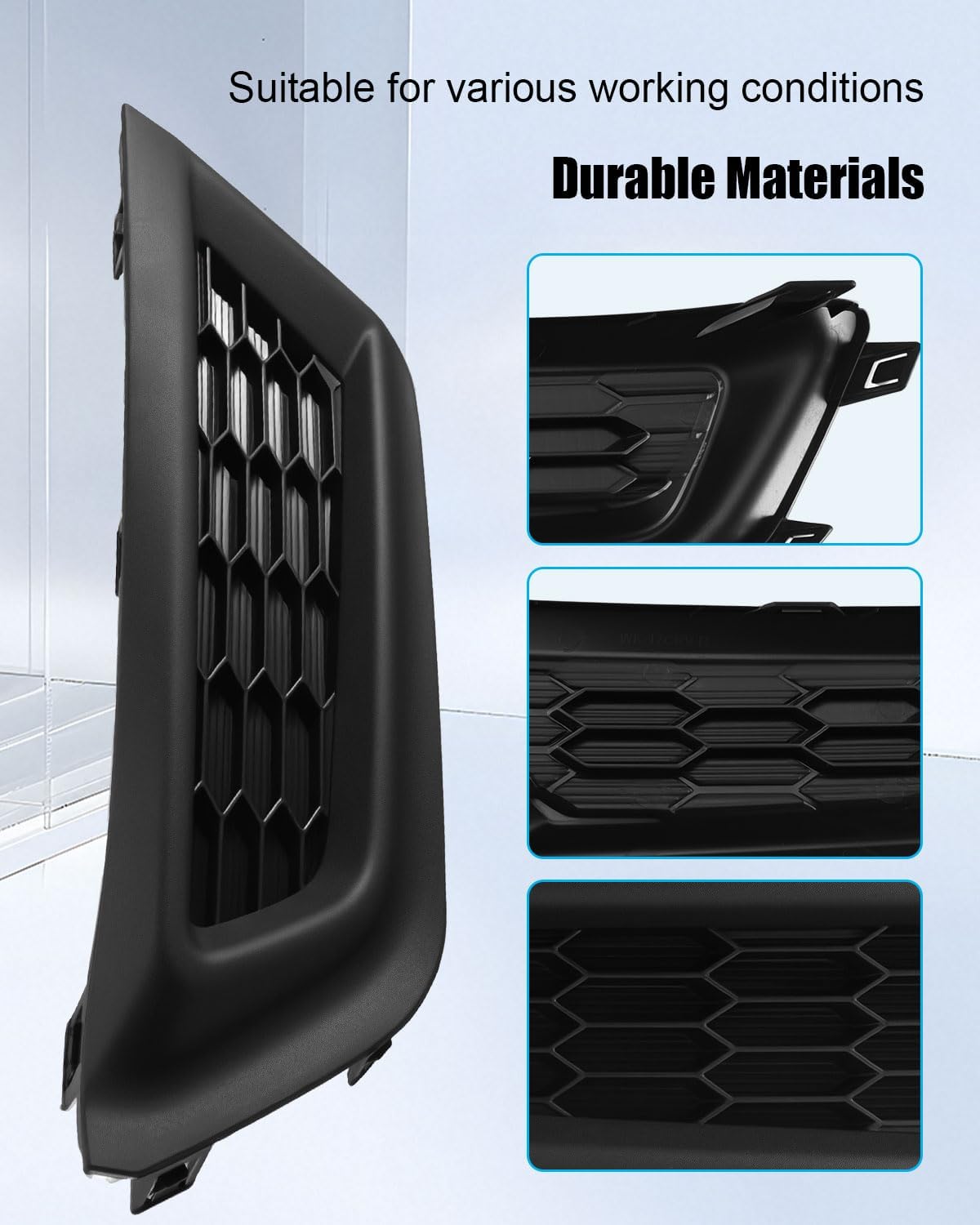 Front Fog Light Cover Fit for Honda CR-V LX 2017 2018 2019, Bumper Fog Lamp Grille Replace 71153-TLA-A01 71153TLAA01, Left and Right, 2Pcs