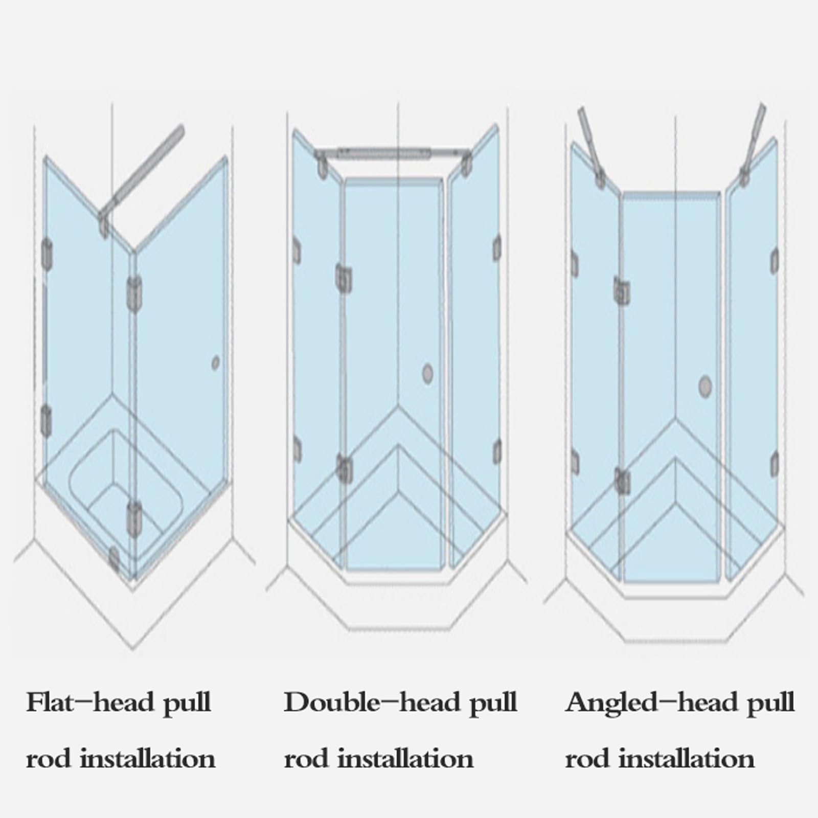 Barre de stabilisation Barre de Support télescopique,Stabilisateur de Douche carré en Acier Inoxydable,Barre de stabilisatiord Extensible,Réglable,pour épaisseur de Verre 8-12 mm