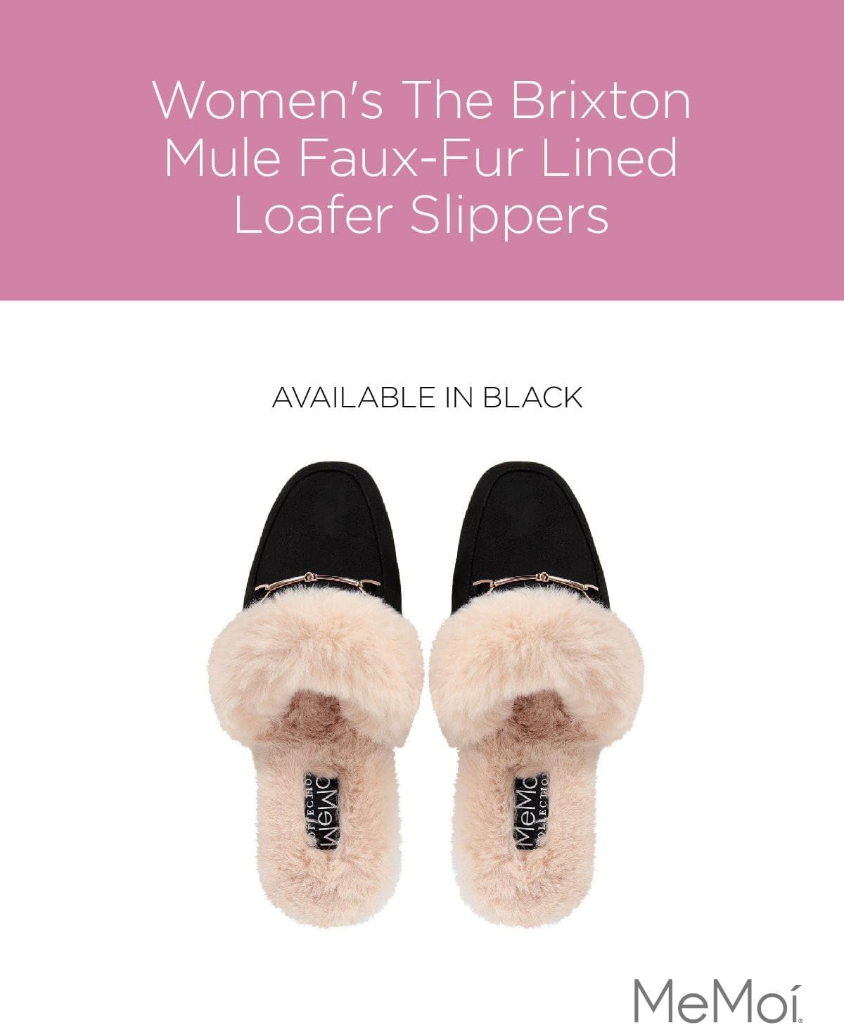 MeMoi Women's The Brixton Mule Faux-Fur Lined Loafer Slippers