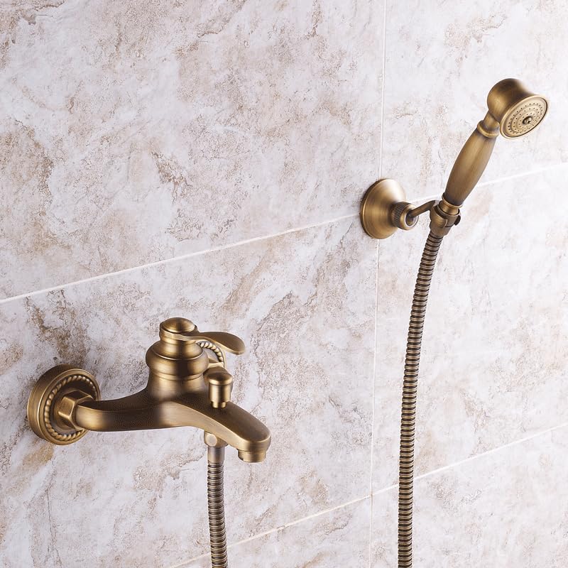 Mitigeur de douche en cuivre antique rétro chic pour salle de bains vintage