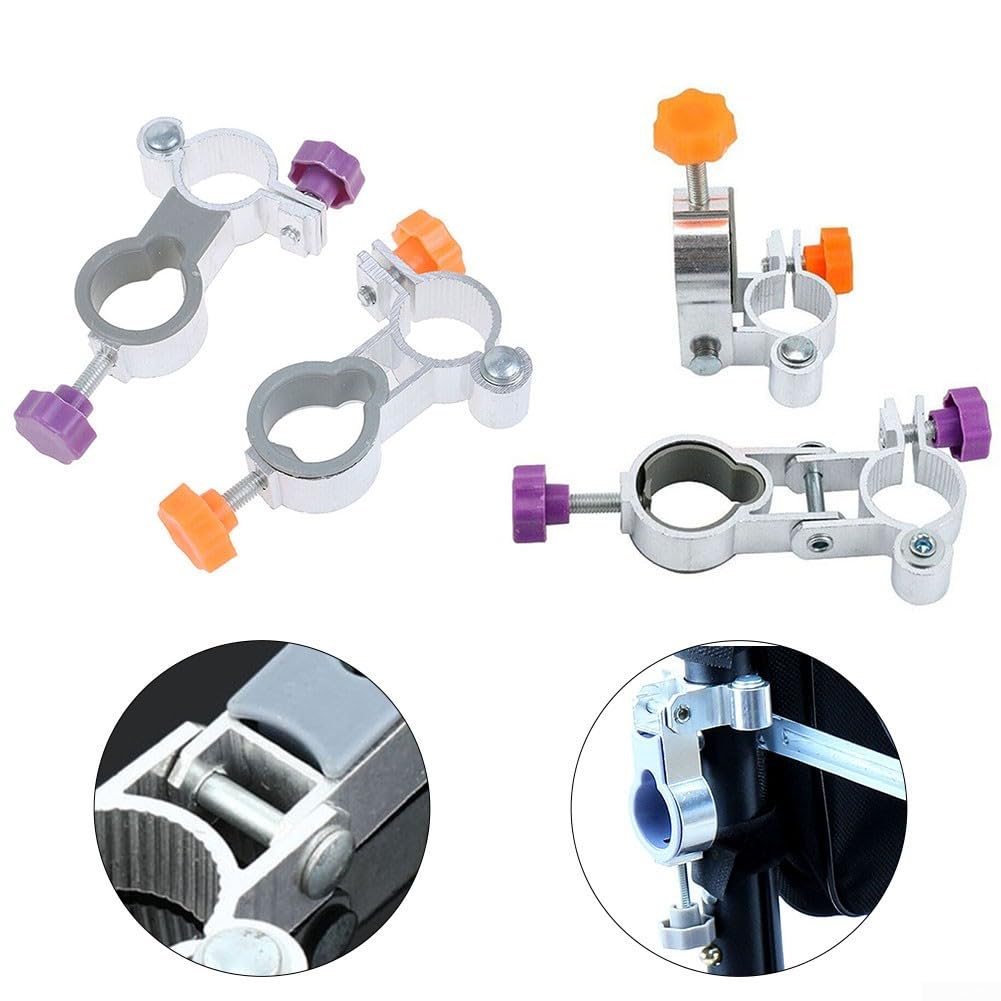 2 Clip Porta Ombrello Per Sedia Da Giardino E Pesca - Supporto In Lega Di Alluminio Pieghevole Per Tubi Da 25mm