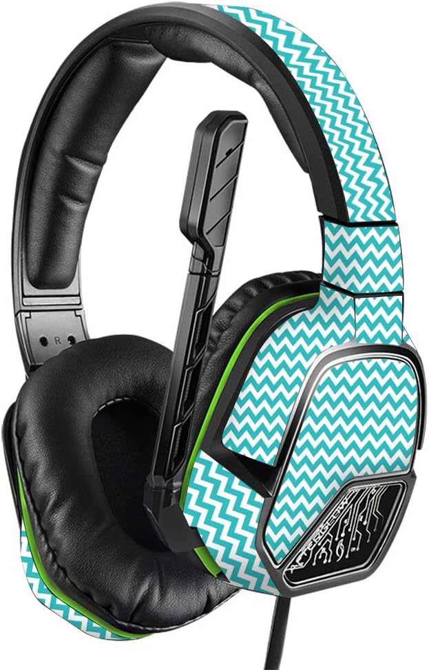 MightySkins Skin Compatible with PDP Xbox One Afterglow LVL 3 Headset - Turquoise Chevron | Protective, Durable, and Unique Vinyl wrap Cover | Easy to Apply, Remove | Made in The USA