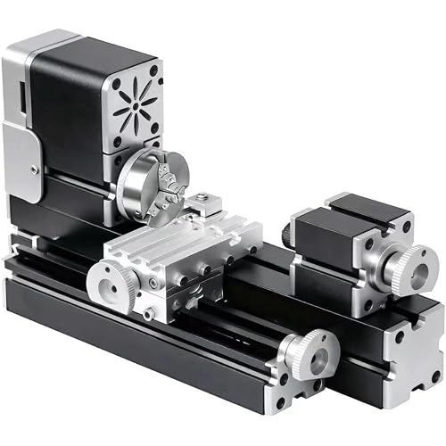 All-Metal Mini Lathe Machine, 20,000RPM 36W with 0.02mm Molded Scale – Small 310mm Desktop for Wood & Soft Metals (Copper, Aluminum) in DIY, Model Making, Crafts & Education