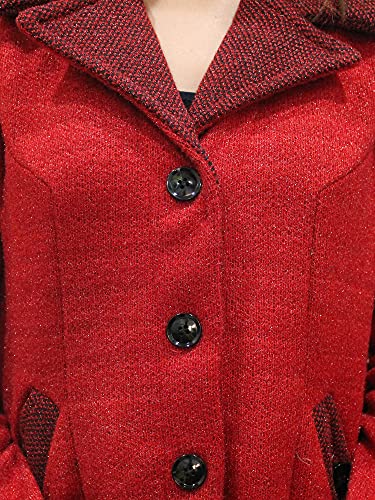 Image of Matelco Womens Woollen Collared Coat Cardigan