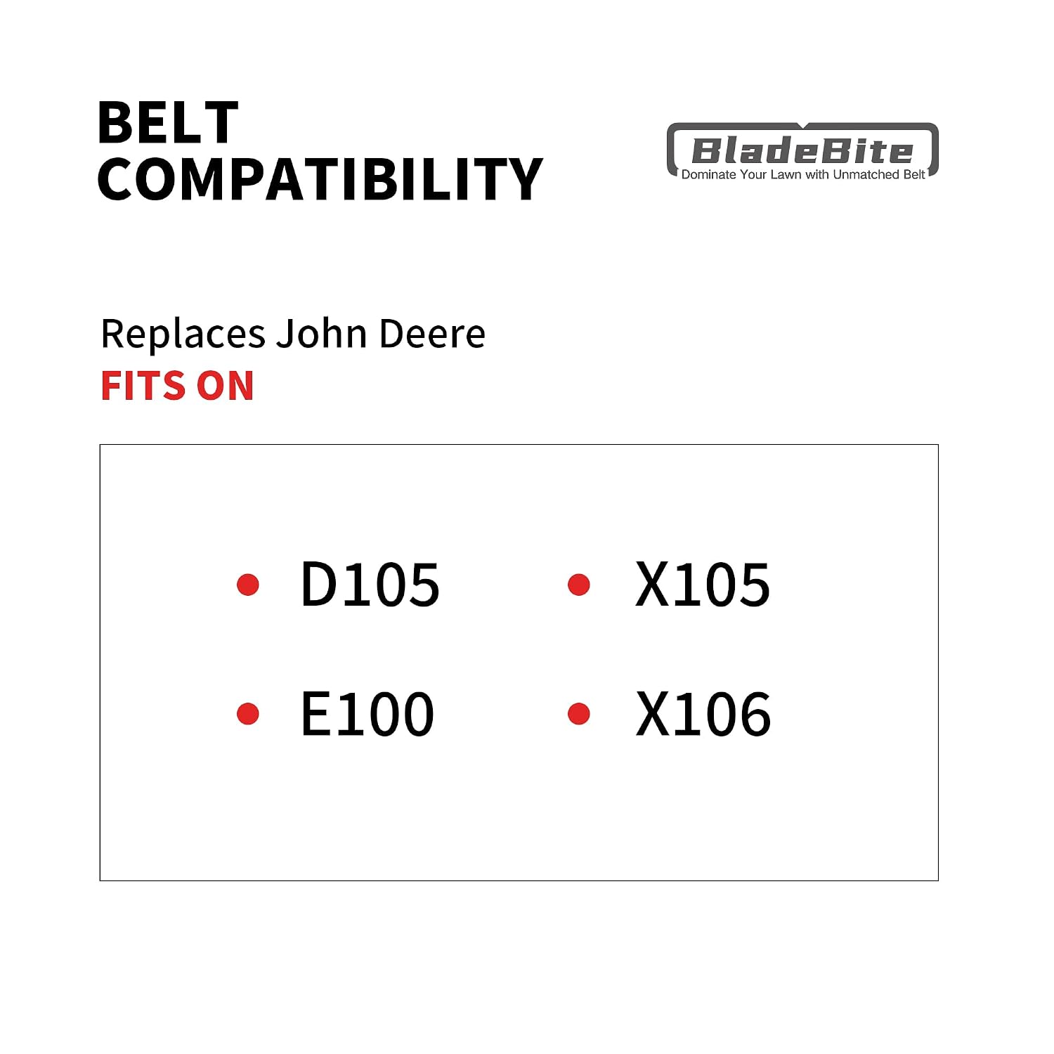 Drive Belt GX24154 / Kevlar Cord / 1/2" X 98.25" - Compatible with John Deere D105 X105 X106 E100 Models