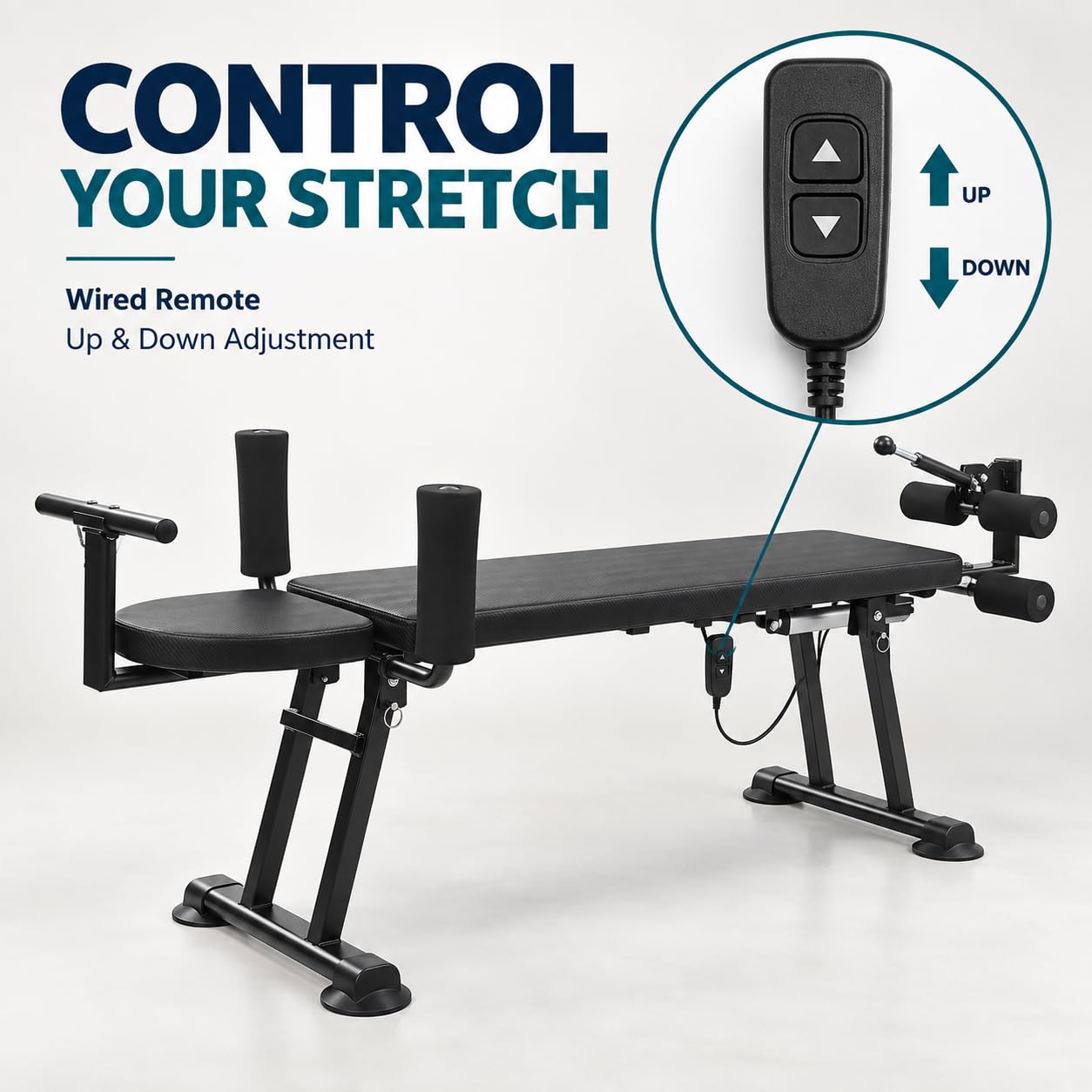 Lit de traction de fitness, table d'inversion réglable, machine électrique extensible avec télécommande, banc de traction, banc de traction, capacité de charge 150 kg, pour gymnases, bureaux, 165-190