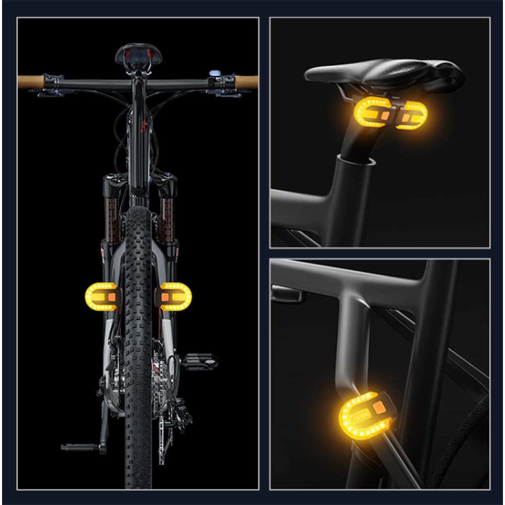 Clignotants de vélo avec télécommande sans fil, lampe arrière LED rechargeable, étanche IPX44 pour vélo de nuit