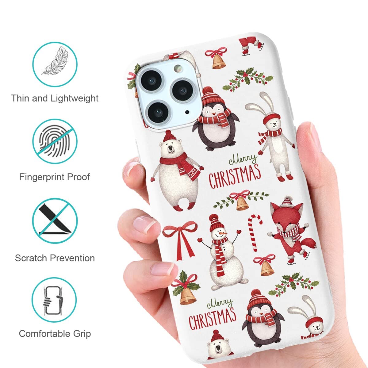 Cover Per IPhone 12 Pro Max Yoedge 2 Pezzi - Custodia Sottile In Silicone TPU Con Disegni Natalizi, Antiurto, Regalo Per Donne E Ragazze - 4