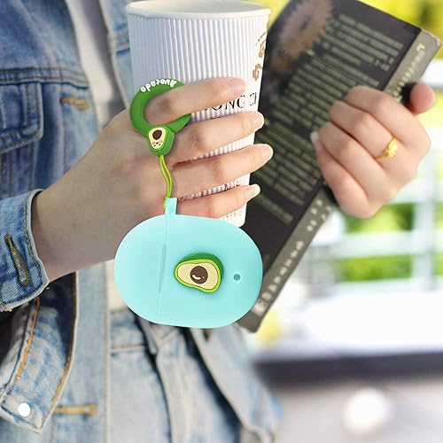 Miniatura 7 de Funda compatible con Google Pixel Buds 2 (2020), bonita funda protectora divertida 3D de silicona suave a prueba de golpes con hebilla de anillo,