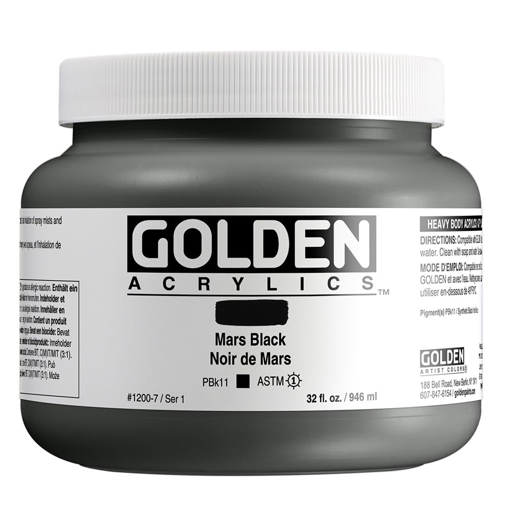 Golden : Heavy Body Acrylic Paint : 946ml : Mars Black