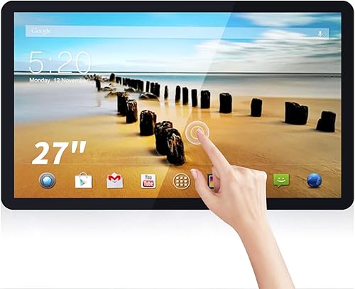 TouchWo Monitor de PC todo en uno con pantalla táctil Android 11.0 de 27 pulgadas, FHD 169 1080P, WiFi y altavoces integrados, RK3568 4GB RAM y 32GB