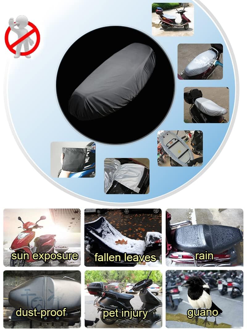 Taekooki Motorstoelhoes, zwart, L, waterdichte stoelhoes van Oxford-doek voor scooter en bromfiets, met elastiek voor stoelbescherming Taekooki Motorstoelhoes, zwart, L, waterdichte stoelhoes van Oxford-doek voor scooter en bromfiets, met elastiek voor stoelbescherming