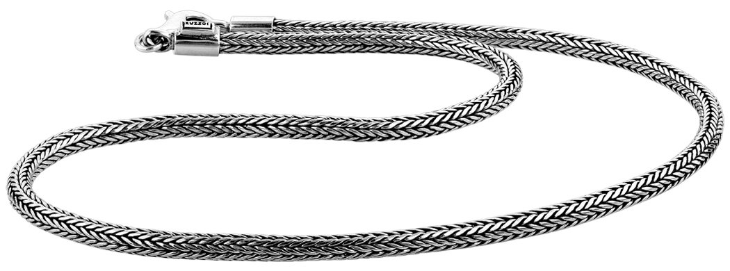 Solid 925 Sterling Silver Byzantine Chain Men's Necklace Thickness 5 mm Length 60 cm with Jewellery Box 345051-060, 60, Sterling Silver, No Gemstone