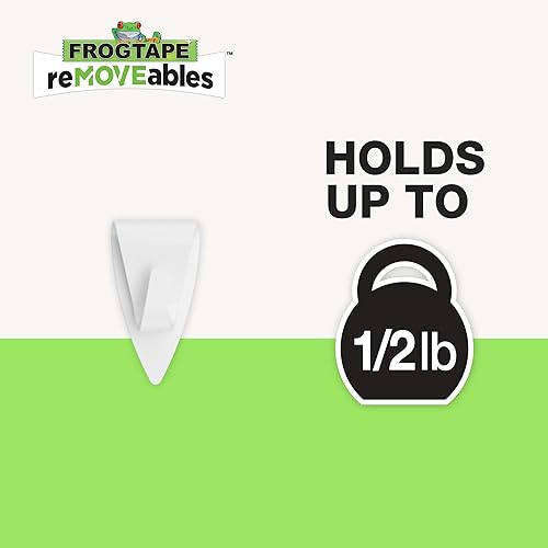 Miniatura 2 de FrogTape reMOVEables - Mini ganchos adhesivos para colgar, clips de interior para luces, llaves, cables, decoración de vacaciones, sin daños,