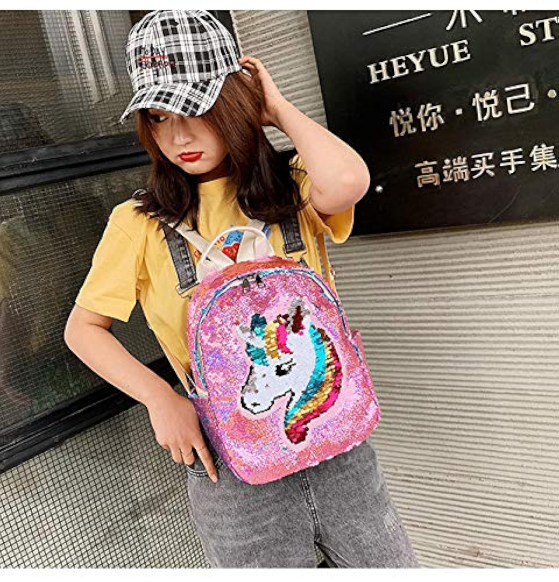 Unicorn Sequins Backpack for Kids, Silver