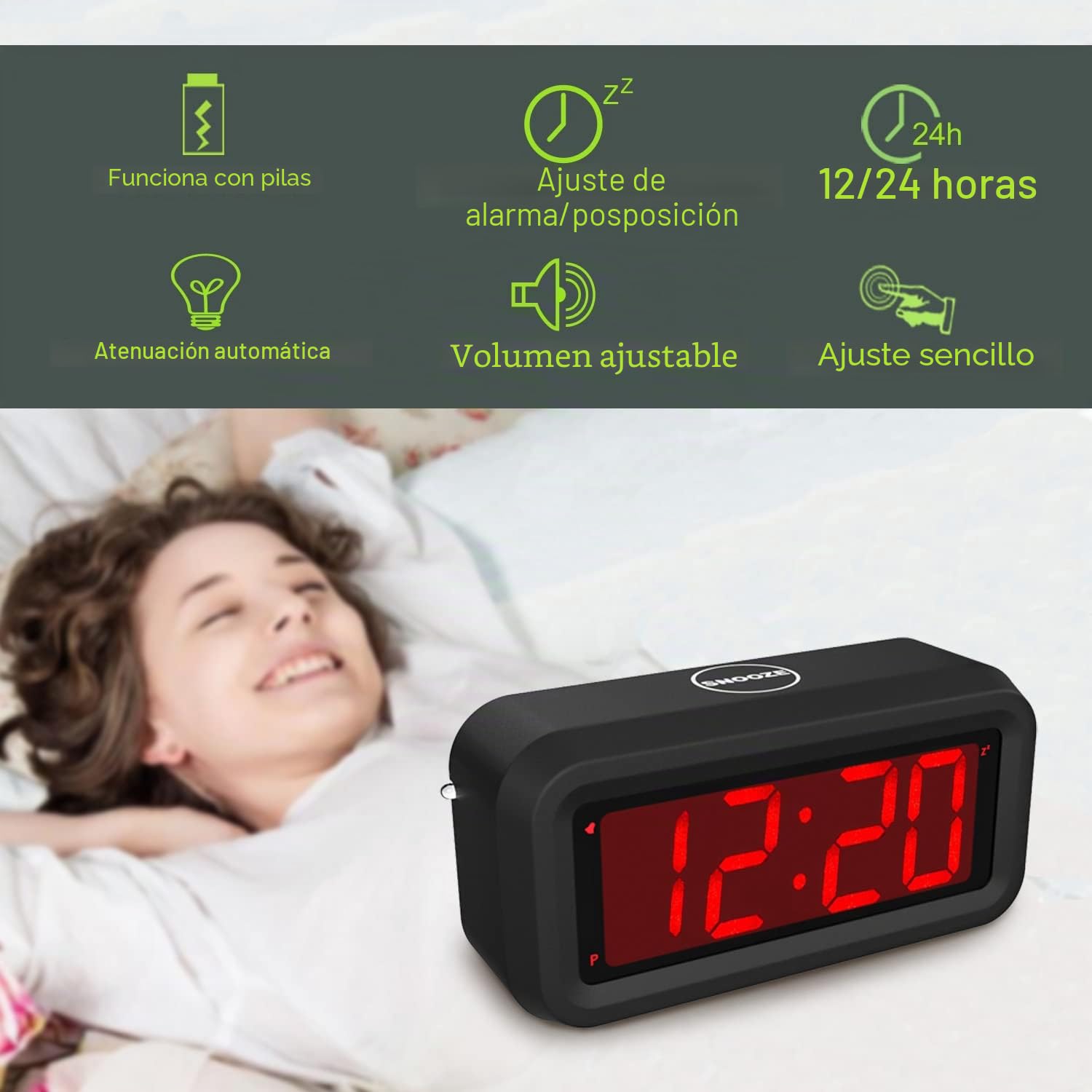 EUTUKEY Despertador Digital con Pilas