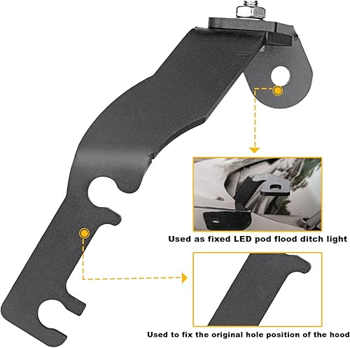 Miniatura 6 de Kit de soporte de montaje de luz LED para bisagra de capó todoterreno, soportes de montaje de luz compatibles con Toyota Tacoma Truck 2016 2017 2018
