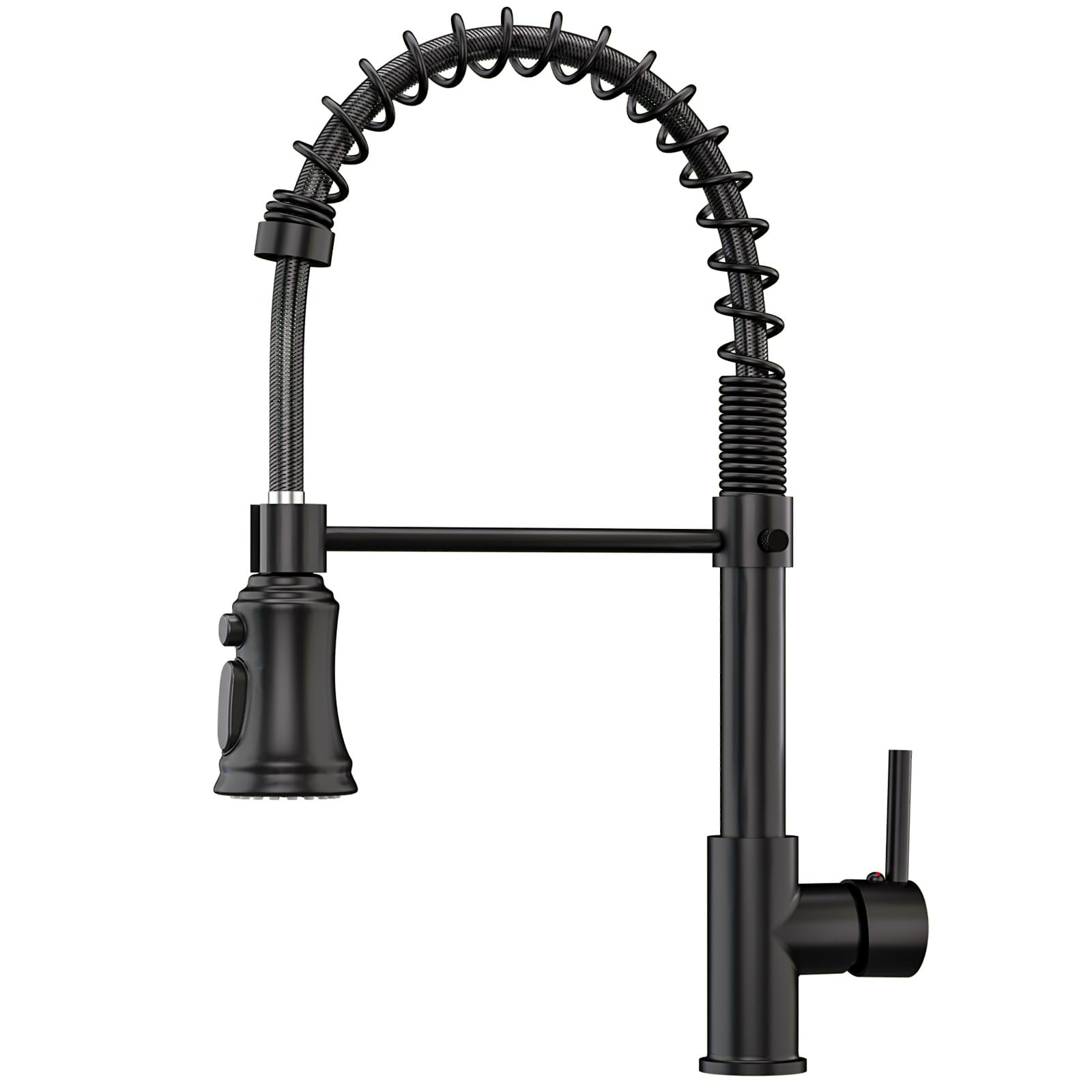 Hochdruck Küchenarmatur mit Brause Ausziehbar-3 Sprühfunktionen Wasserhahn Küche, 360°Drehbar Küchenarmaturen Armatur Küche, Edelstahl Schwarz