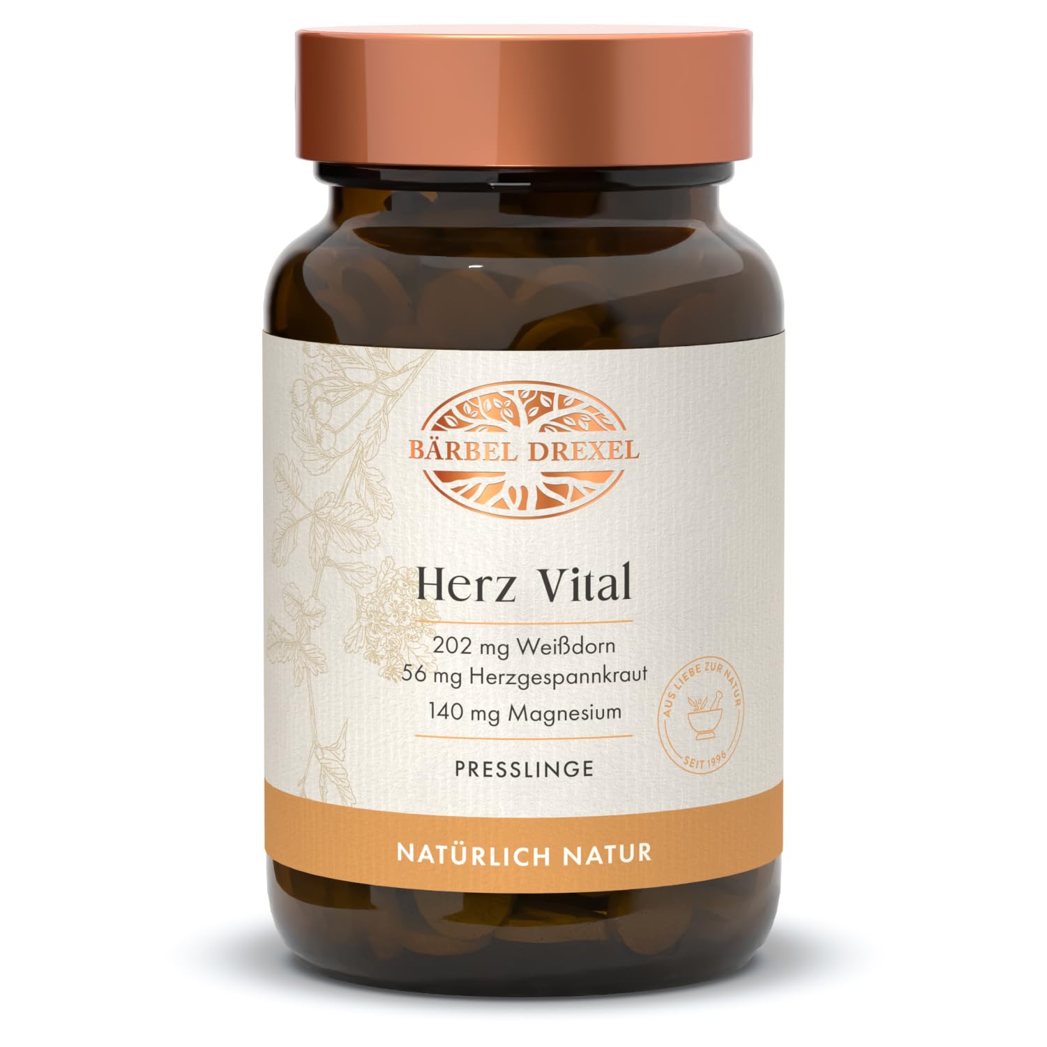 BÄRBEL DREXEL Herz Vital mit Weißdorn, Herzgespannkraut, Melisse, Enzian, Magnesium & Vitaminen (160 Stk) Naturheilkunde Blutdruck Herz-Kreislauf-System Gefäße Cardio