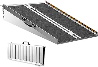 PORIYA Aluminium Ramp,270kg/600lb Capacity Anti Slip Wheelchair Ramp,with Carry Handle,Folding Loading Threshold Portable ...
