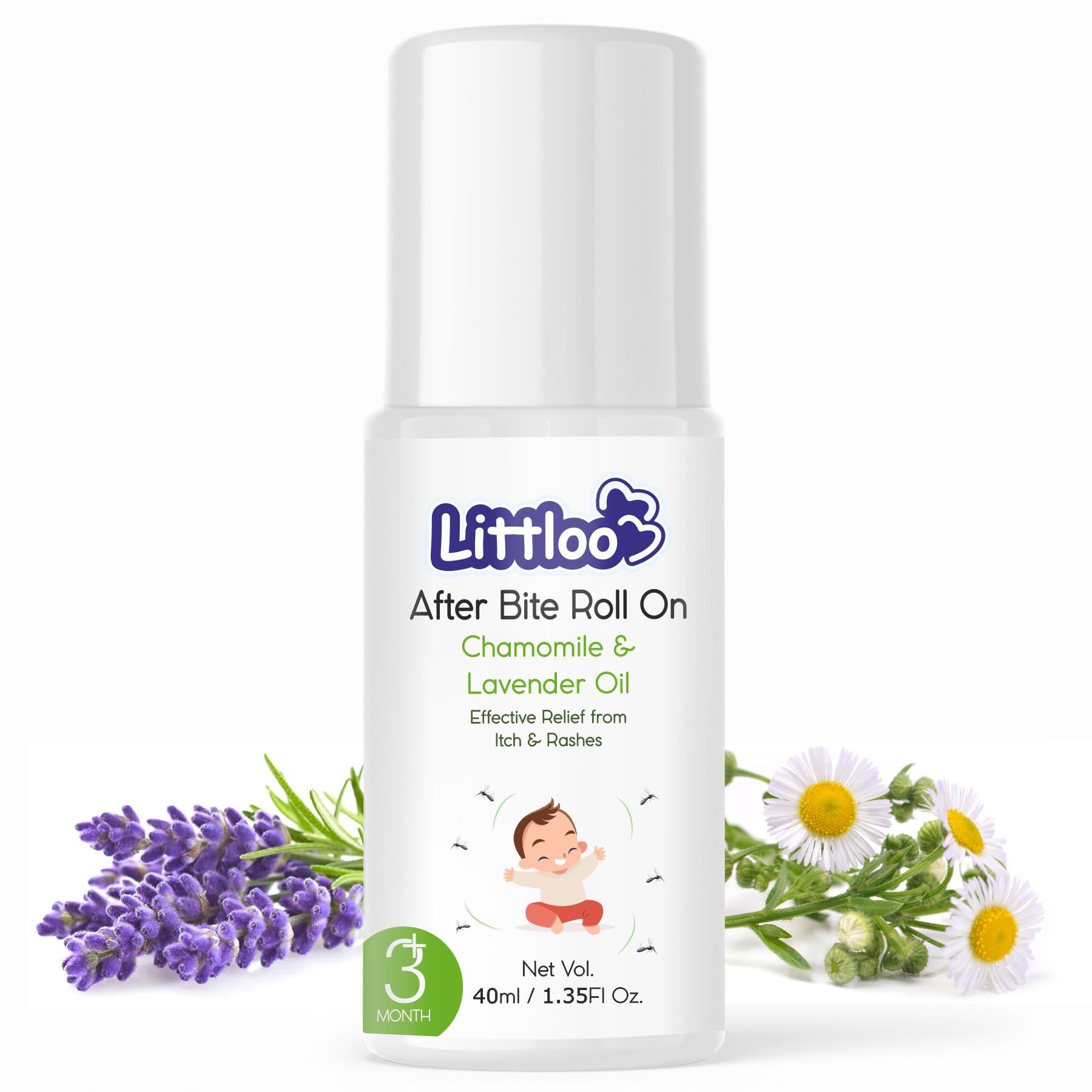 After Bite Roll-On for Kids | Relives Rashes and Redness from Mosquito Bites | Enriched With Peppermint and Ustukhuddus Oil - 40ml