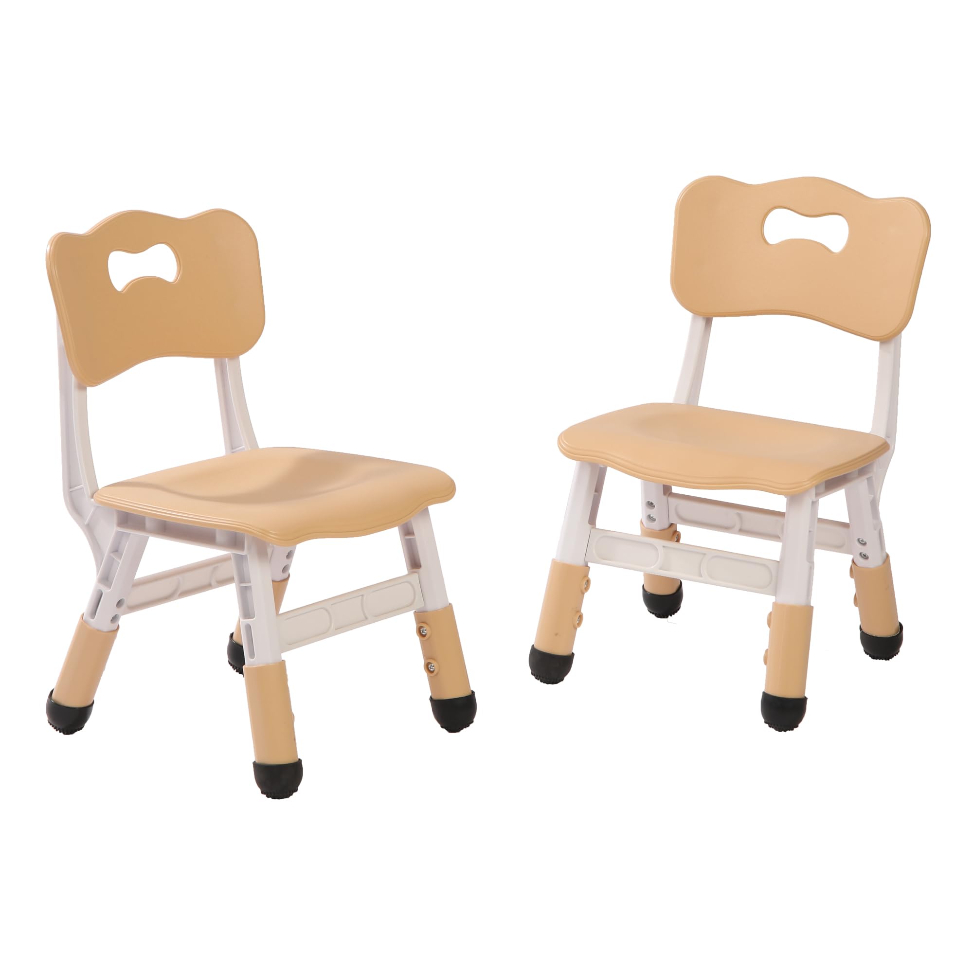 Kids Chairs, 3 Level Height Adjustable Toddler 2 Chairs Set, Children's Chair for Age 3-8, Durable Durable with Maximum Bearing Capacity 220lb, for Classroom, Daycare, Home Use, Brown