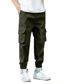 HOTake Mens Cargo Joggers Pants Mens Stretch Elastic Waist HOTake Mens Cargo Joggers Pants Mens Stretch Elastic Waist