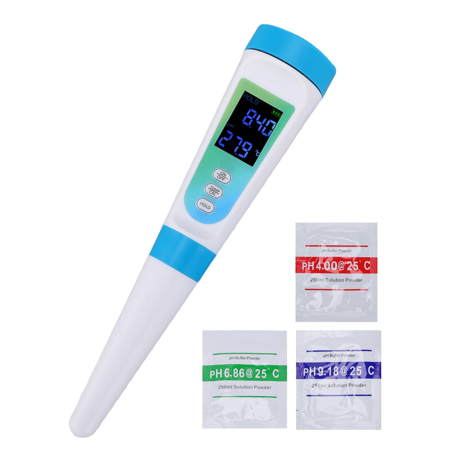 Fafeicy Testeur de PH Numérique avec Affichage de la Température, PH Alimentaire, Compensation Automatique pour la Pâte, la Viande, le Fromage, les Cosmétiques et L'eau