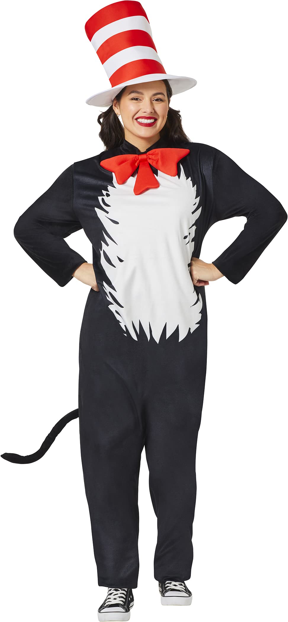 Photo 1 of InSpirit Designs Dr. Seuss Adult Cat in the Hat Union Suit | Officially Licensed | Jumpsuit Costume, L
