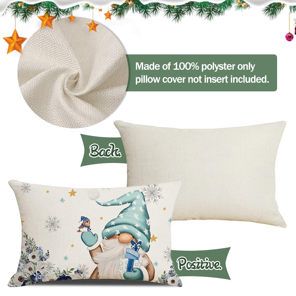 2 Pcs Cuscini Natalizi per Letto,Federe Cuscini Natalizi 50x30,Decorazioni Natalizie Lino,Quadrate per Cuscino per Divano,Federa a Tema Natalizio,Per Casa Addobbi Soggiorno Sedia Decorativi (Stile-C)