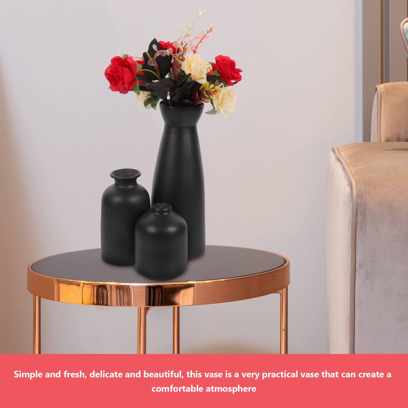 Yardwe Vaso in Ceramica Per Fiori Vaso Per Fiori in Ceramica Piccolo Per Centrotavola Moderno Per Arredamento Casa