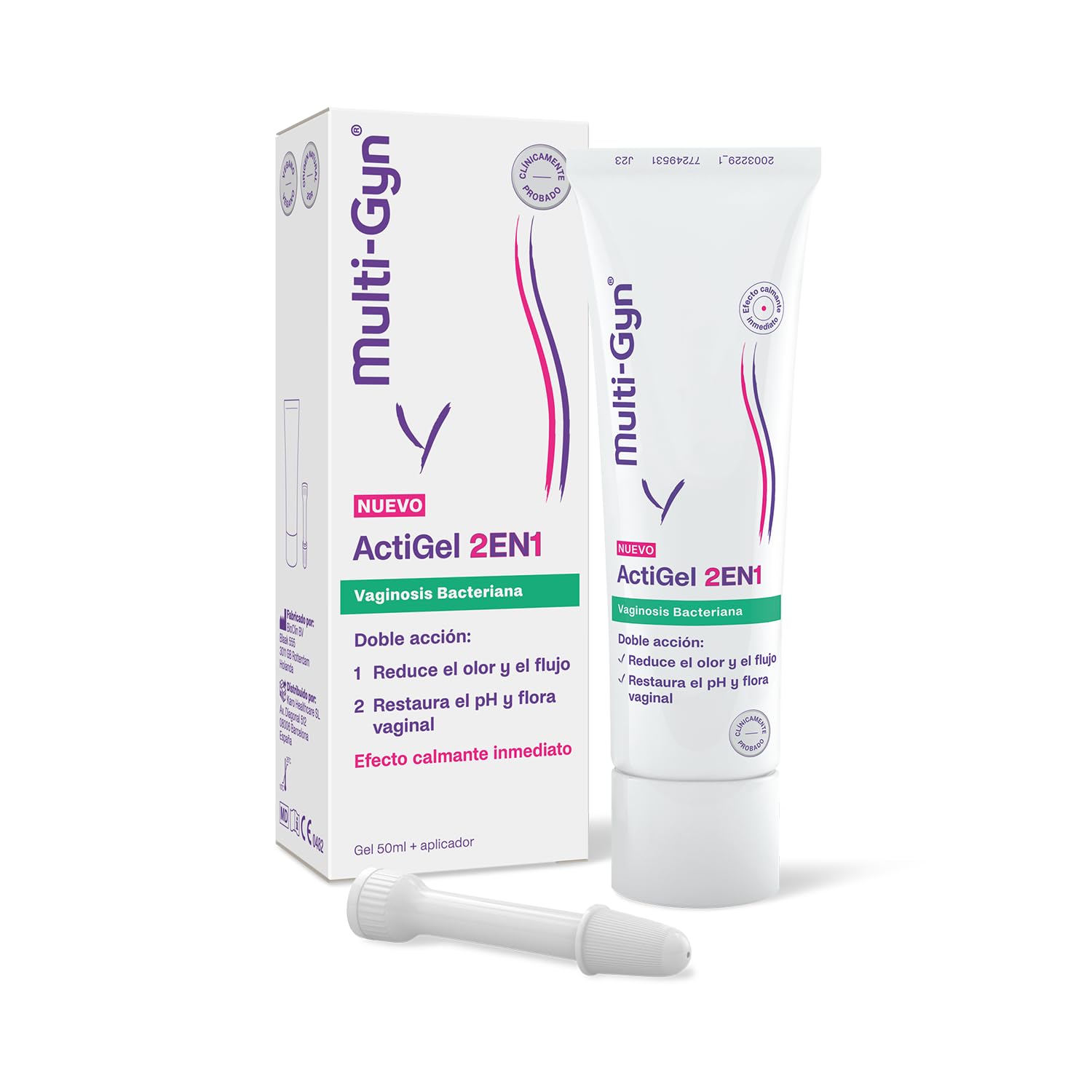Multi-Gyn ActiGel Leczenie 2 w 1 na bakteryjne zapalenie pochwy 50ml+aplikator - Zmniejsza zapach pochwy i swędzenie dla szybkiej ulgi. Z elementami pochodzenia naturalnego, do użytku zewnętrznego w